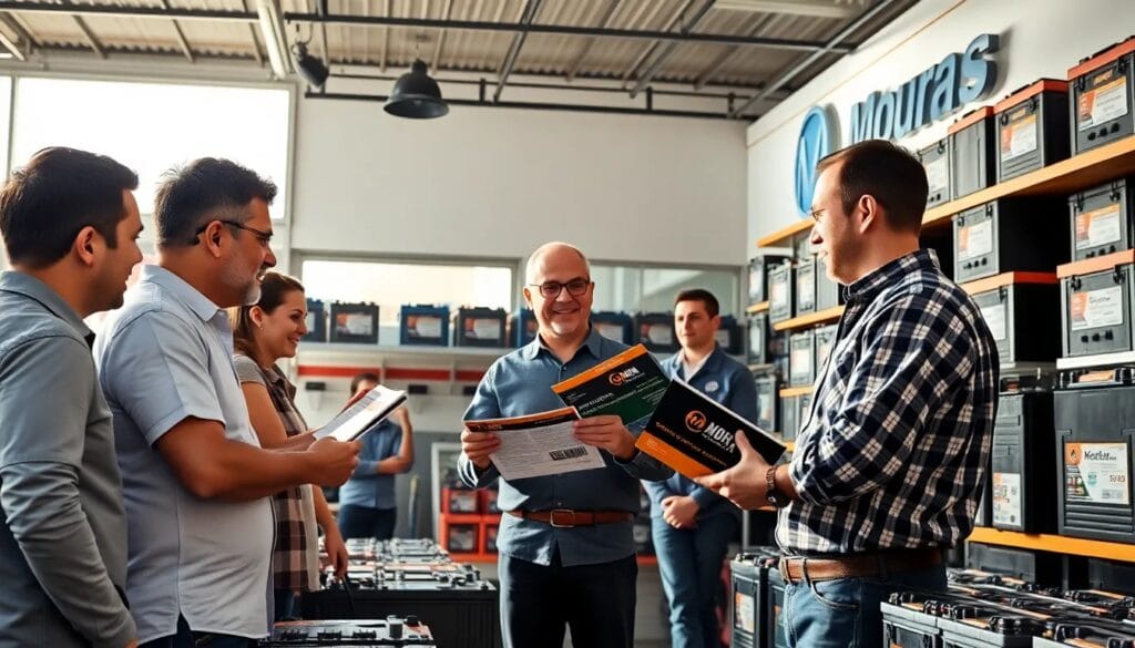 Reunión sobre baterías en tienda