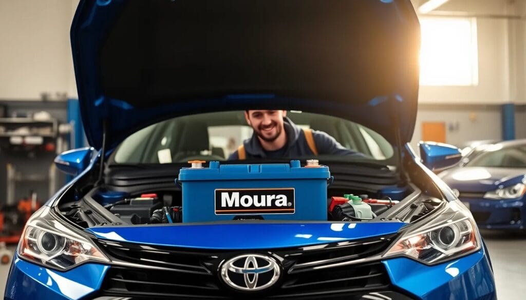 Hombre sonriente junto a un coche.