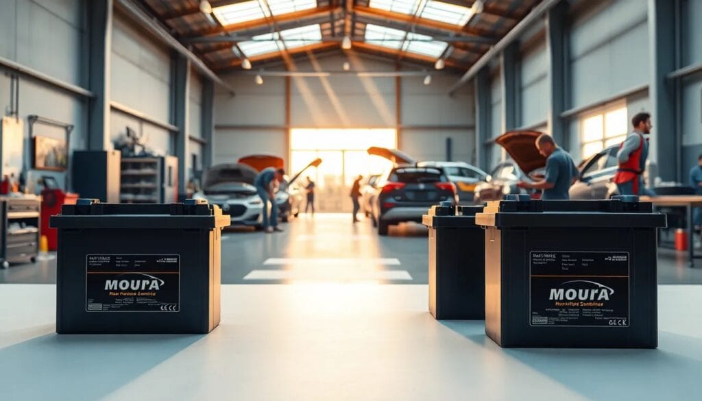 Taller de automóviles con baterías Moura