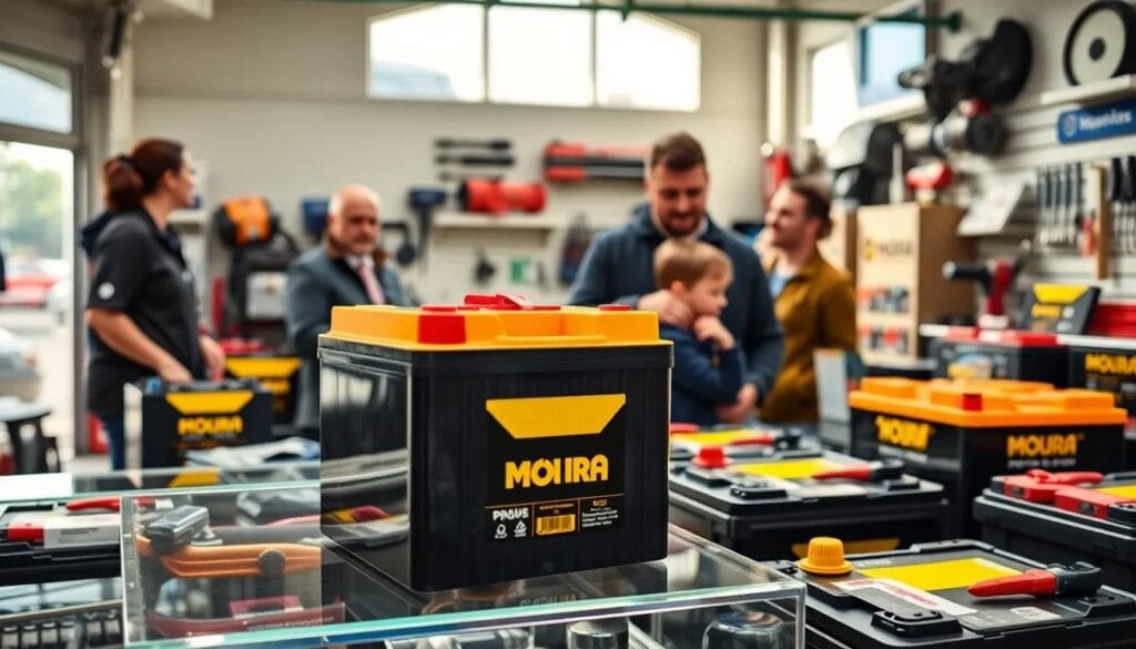 Baterías en una tienda de automóviles.