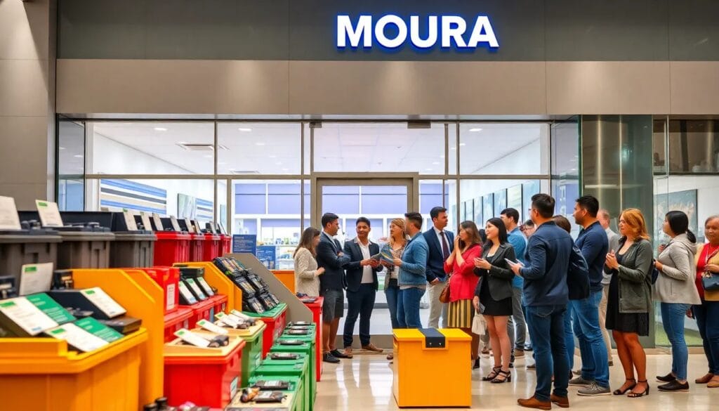 Gente en la apertura de tienda.